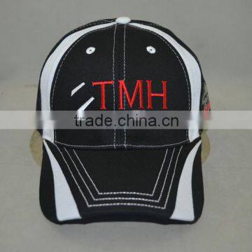 Guangzhou hat factory professional custom 8 panel / / embroidery logo / 100% cotton/black baseball cap