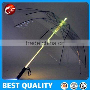 23 inch 8 panels transparent straight poe led light umbrella