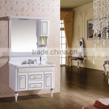 classic floor standing PVC bathroom mirror vanity