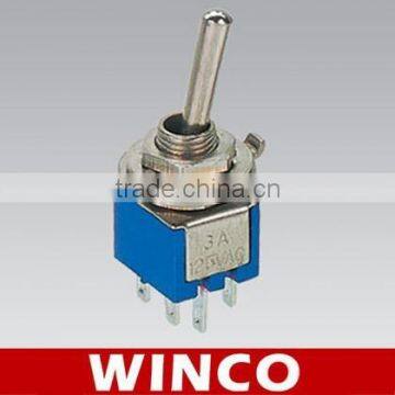 SMTS-202 ON-ON DPDT 6P mini toggle switch,supply different types of toggle switches