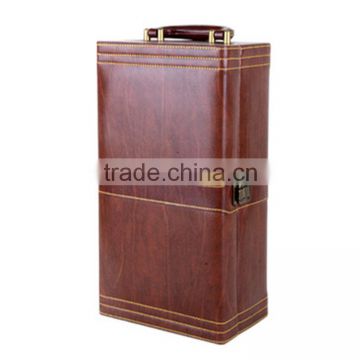 High Quality Customized leather 2 bottles's gift box for wine ,Packaging Boxes