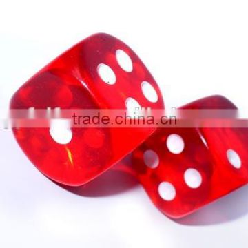 Factory direct supply red color acrylic dice with white dot