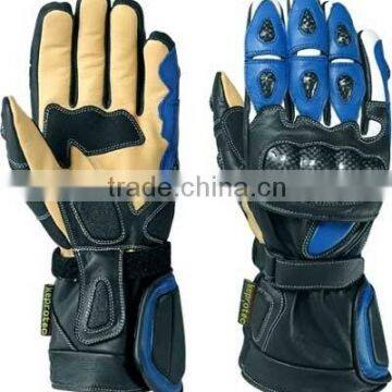 Motorcycle Leather Gloves Black Blue photo-1