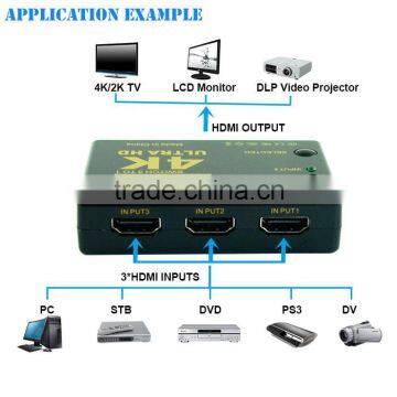1080P 2160P 4K 3 Port Video HDMI Switch HDMI Splitter For HDTV PC photo-2