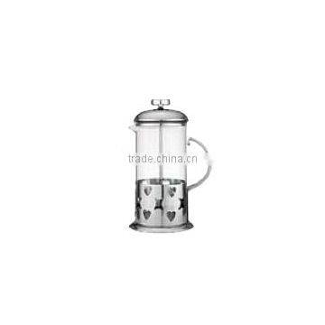 New design glass coffee and tea maker with ss lids