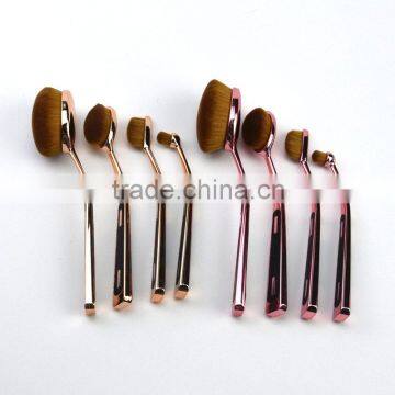 Rose Gold Oval Makeup Brush Nylon Hair Private Label Toothbrush Makeup Brush