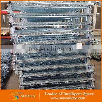 Aceally Storage pallet cage/wire mesh pallet container with Wooden