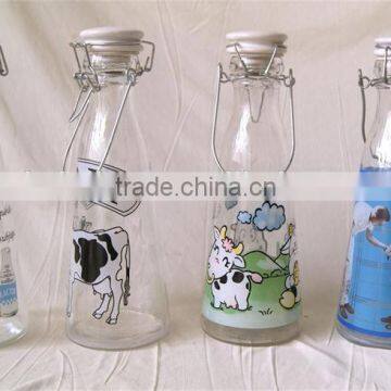 Glass milk/juice bottle