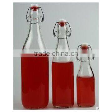 Wholesale Glass oil vinegar cylinder bottle with iron lid 3 sizes