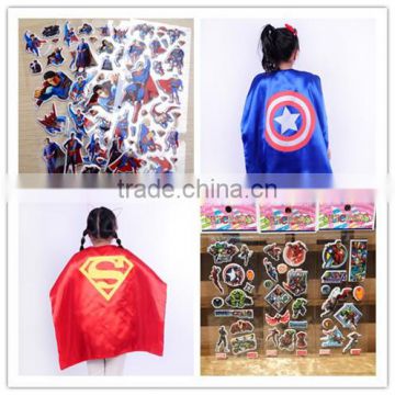 Super Hero Boys Fun Set Superhero Stickers And Capes Masks