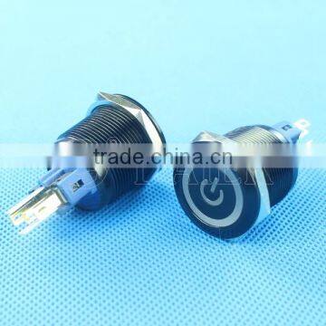 GQ22-11EP 22mm Power Logo Illumination Flat Shape Stainless Steel Solder Terminal Push Button Switch photo-2