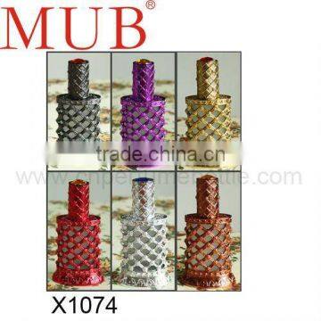 screen printing tech. bottle ----antique metal perfume bottle