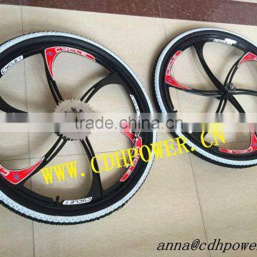 rueda de bicicleta/Motorized bicycle wheel/Bicycle Wheel with Sprocket and Adapter