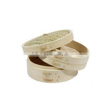 Bamboo Material Multiple Layers Vegetable Cake Basket Steamer photo-2