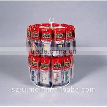Customized 2-Tier Detachable Counter Top Metal Wire Rotating Small Display Stands