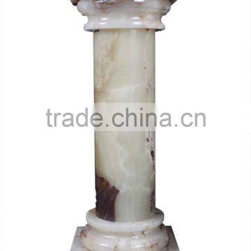 NEW ARRIVAL LIGHT GREEN ONYX COLUMNS PILLARS CARVED TOP photo-3