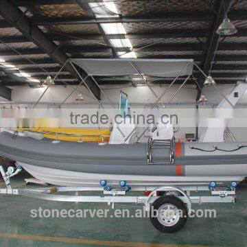 Rilaxy Factory Directly 5.2m 17ft Dual Layer Fiberglass Hull Rigid Inflatable Boat RIB520A photo-6