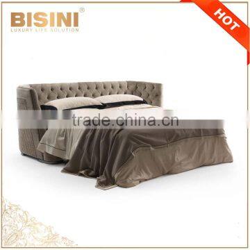 Italy New Classic Luxury Bedroom Furniture King Size Bed/ Elegant Beige Fabric Upholstery Top Quality Wedding Bed photo-5