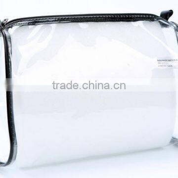 Store More Simple Design Nylon Zipper Clear Pvc Handle Cosmetic Bag photo-2