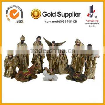 8 Inch Resin Wood Grain Copy Religious Craft China Nativity Set photo-3