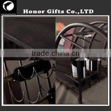 Retro Wine Bottle Holder Metal Wine Rack Decorative Vintage Wine Rack photo-6