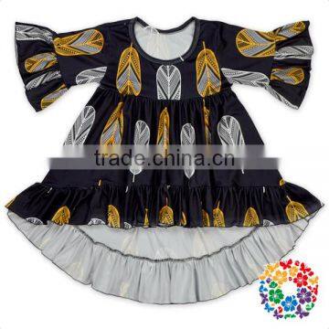 Custom Printed 0-6 Years Old Children T Shirts Wholesale Girls Boutique Half Sleeve Baby Girl Ruffle Shirts photo-3