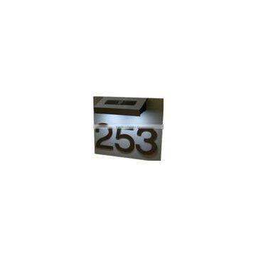 FQ-531 Simple Design Solar Powered LED Doorplate lights, house number Signs,solar lighted address signs