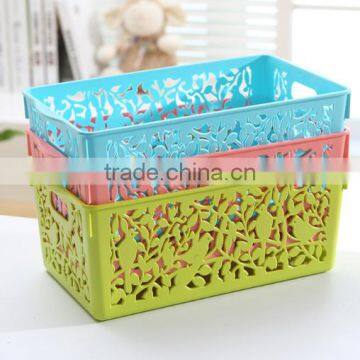 Plastic Household Storage Basket With Handle photo-5