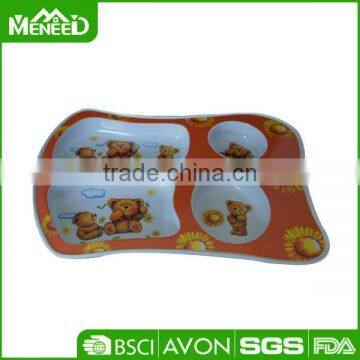 Basketball design first grade 4 compartments children melamine plastic dish