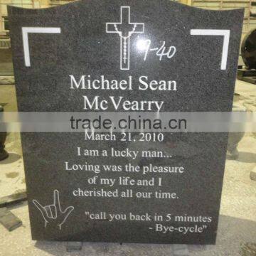 China Black Stone Granite Flat Headstone