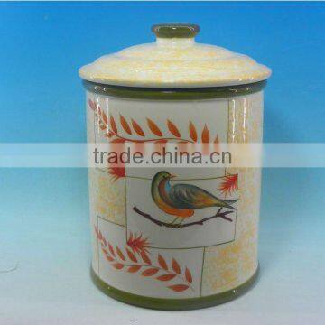 Hot sale round colorful DeHua huge ceramic jar with lid