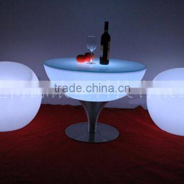 Stainless Steel Rack Led Round Coffe Table, Led Cocktail Table With IR Remote Control photo-6