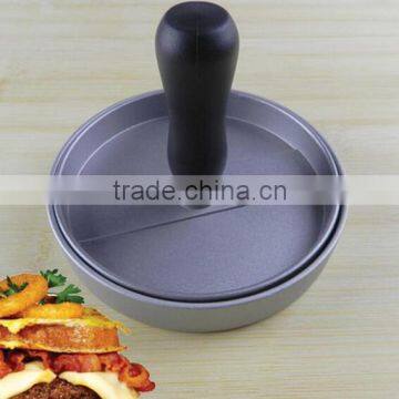 1 Section Cast Aluminum Patty Burger Press and Freezer Container
