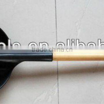 Plastic snow shovel with wooden handle &D-grip.