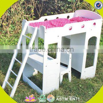Wholesale Kids Toy Double-deck Children Toy Wooden Doll Bed W06B039 photo-4