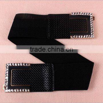 Wholesale C Pattern Alloy Buckle Sex Women Lady Wide PU Waist Belt photo-2