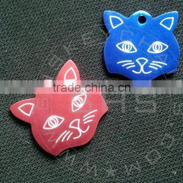 Anodized Aluminum Cat Head Tags for Cats