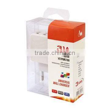 Customized EU Plug 5V 3.1A 3 USB Charger photo-3