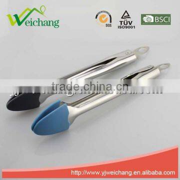 WCFT212 Premium Stainless Steel Food Tong With Locking Mechanism and Large Loop Heat Resistant Silicone Heads, Good Grip photo-2