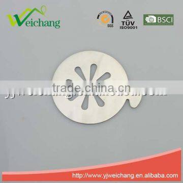 WCTS399 Durable Stainless Steel Cappuccino Coffee Art Coffee Stencils Flower Shape Coffee Stencil, Food Grade photo-2