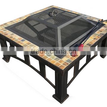 30 inch square slatetable fire pit