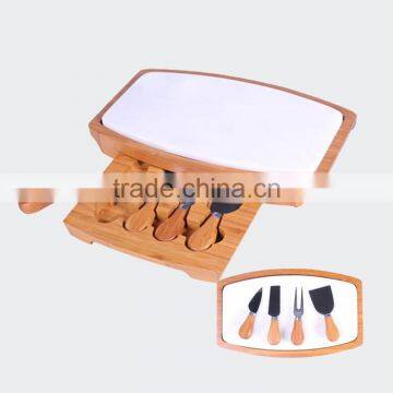 Hot Sale Bamboo Cheese Board Set With Knifes