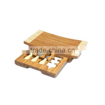 Aonong Natural bamboo cheese board with tool/bamboo cheese board/cheese tools set with board