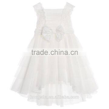 White Flower Girl Dresses Girls Satin Lace Boutique Party Dresses HSD6989 photo-3