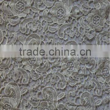 Allover floral embroidered lace fabric for garment trim
