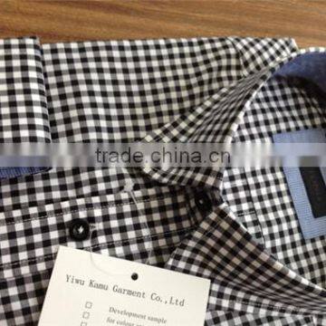 Men Gingham Shirts 100 Cotton Checks/plaids Shirt Button Down High Collar Shirts photo-4