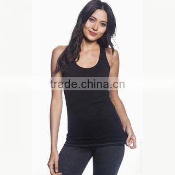 2015 Fashion Cotton/Spandex rib scoop neck tank top shirt