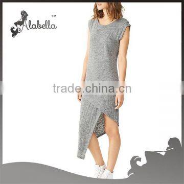 Irregular Dress With Light Heather Grey for Girls photo-2