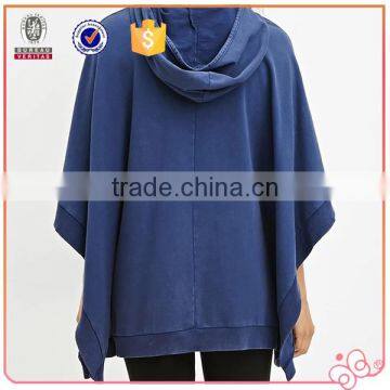 2016 Factory New Lady Knit Hooded French Terry Poncho photo-2