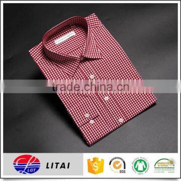 new fashion mens bamboo fiber plaid fabric shirt with OEM service